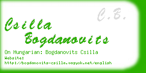 csilla bogdanovits business card